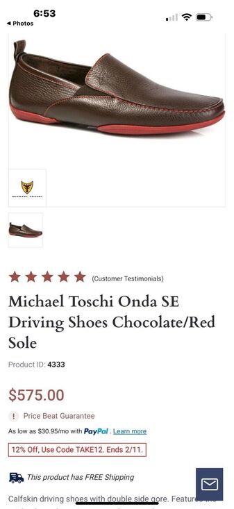 Michael Toschi Onda SE Driving Loafers Men\'s 9.5 Brown Red Sole MSRP $575 main image 7